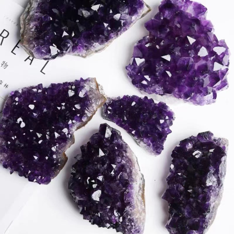 1pcs Manufacturers wholesale natural amethyst cluster amethyst block amethyst hole piece display mineral specimens