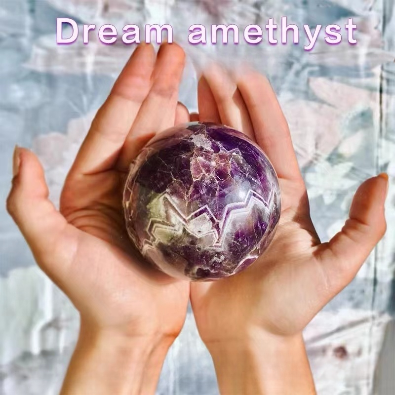 Natural crystal sphere dream amethyst sphere decoration raw stone polishing