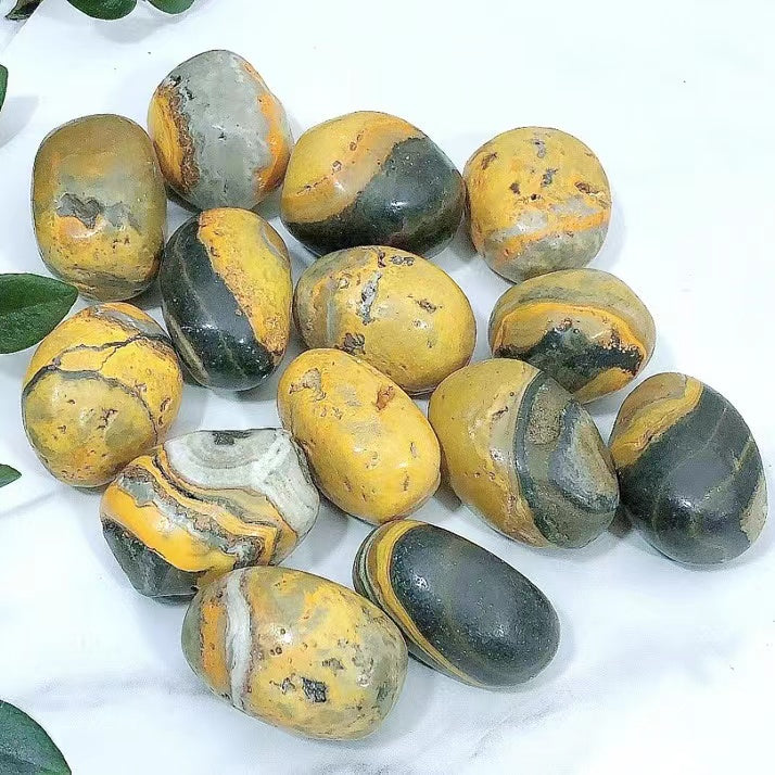 Natural bumblebee jasper stone 2-3CM tomble large grain decoration crystal stone degaussing stone fish tank flower pot landscape ornamental stone decoration