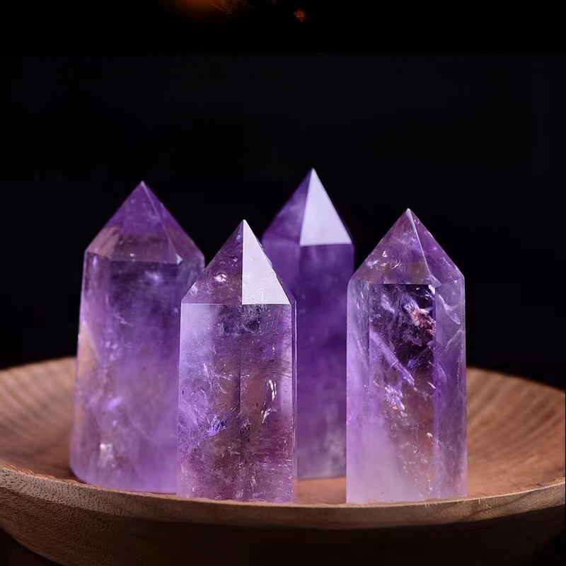 1 Pcs Natural amethyst tower decoration home office crystal ornaments