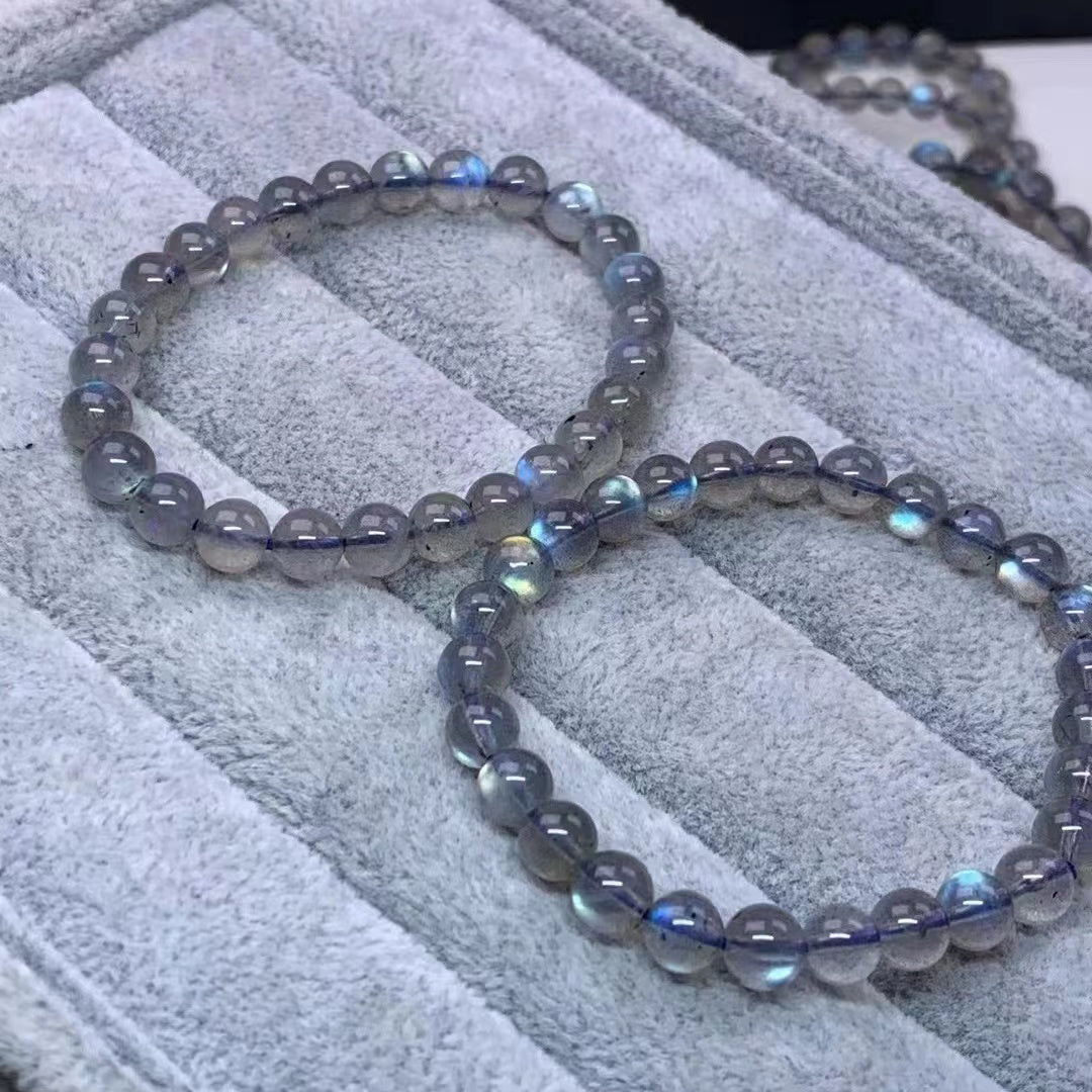 1 Pcs Natural High quality labradorite bracelet Ice color light labradorite single loop bracelet diy crystal jewelry