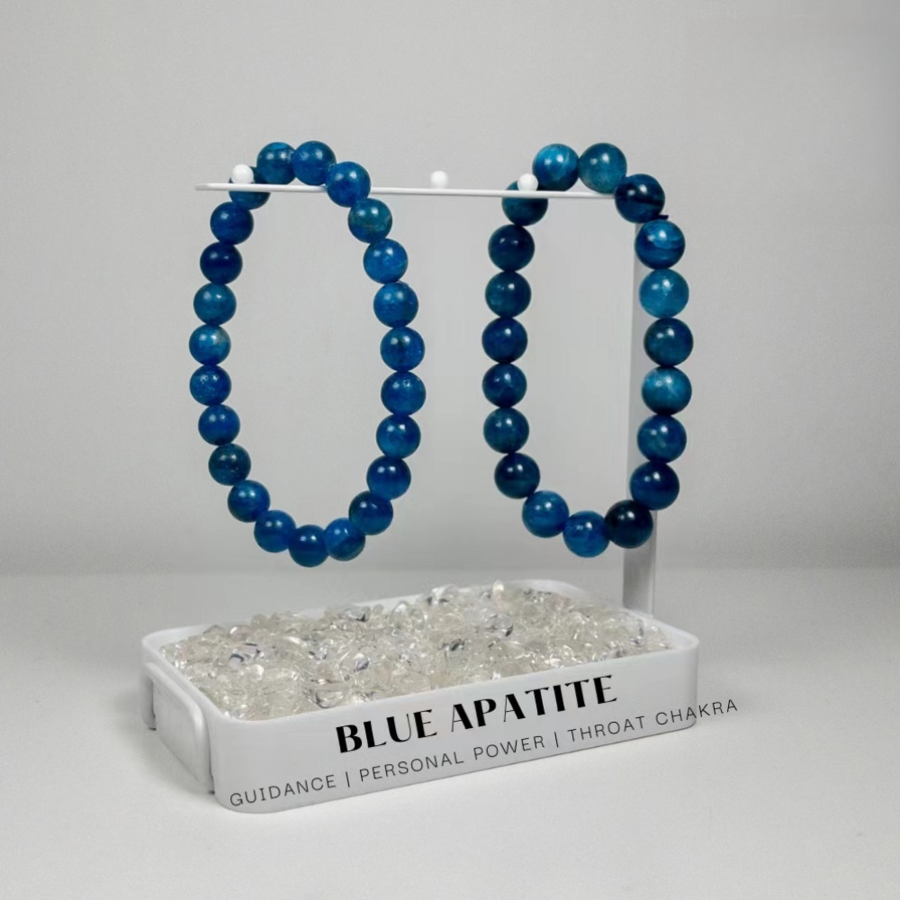 Natural Crystal Blue Apatite Bracelet Green Positive Energy Stone Men Women Wholesale Factory Direct Sales