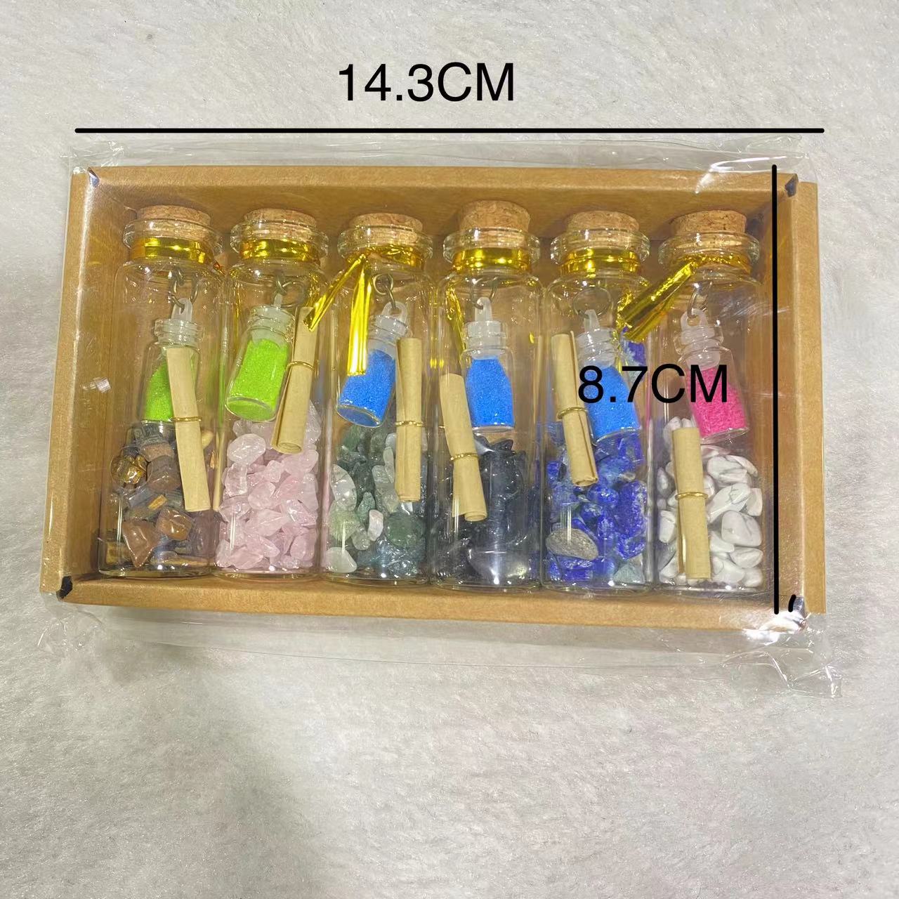 1PCS Natural crystal gravel wishing bottle gift set