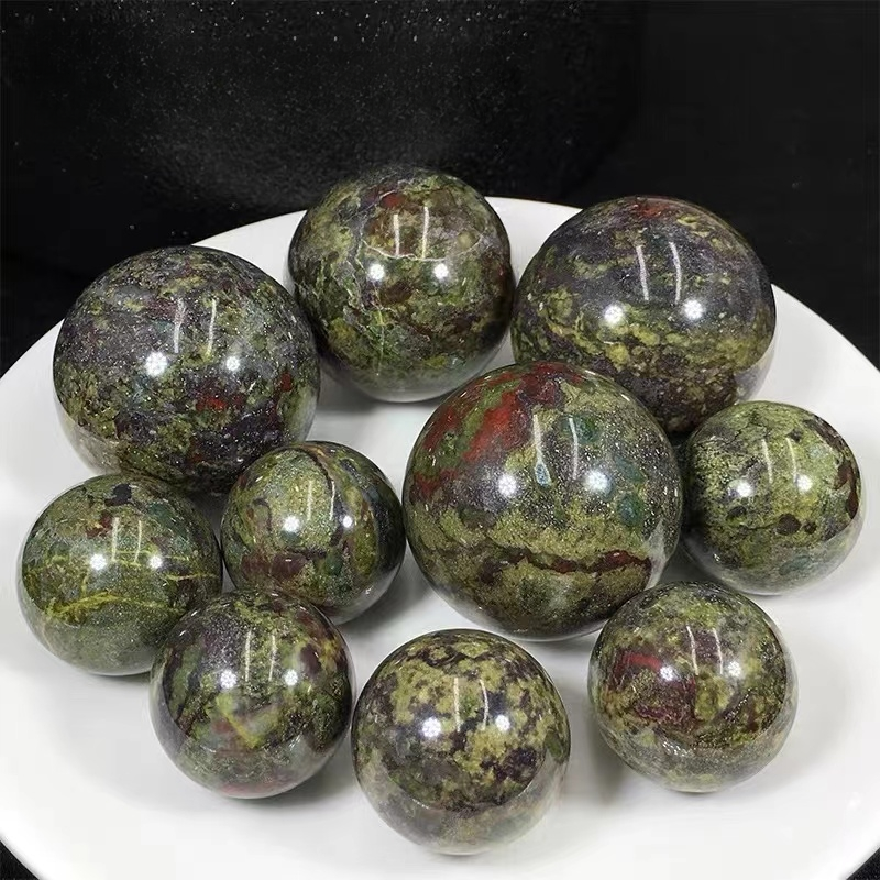 Natural crystal sphere dragon blood stone sphere decoration raw stone polishing