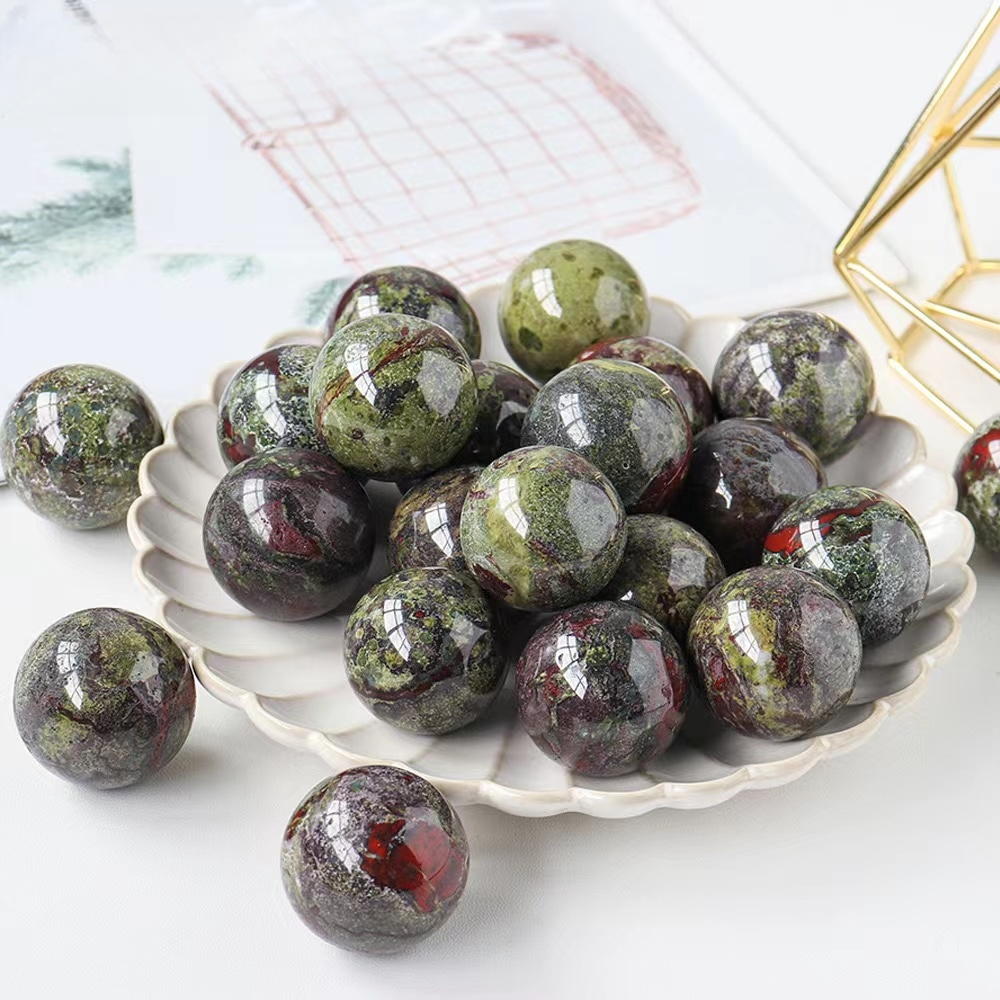 Natural crystal sphere dragon blood stone sphere decoration raw stone polishing