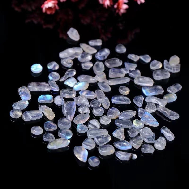 Natural labradorite 5-7mm chips bonsai paving manicure raw stone diffuser small particle crystal