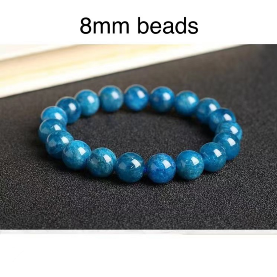 Natural Crystal Blue Apatite Bracelet Green Positive Energy Stone Men Women Wholesale Factory Direct Sales