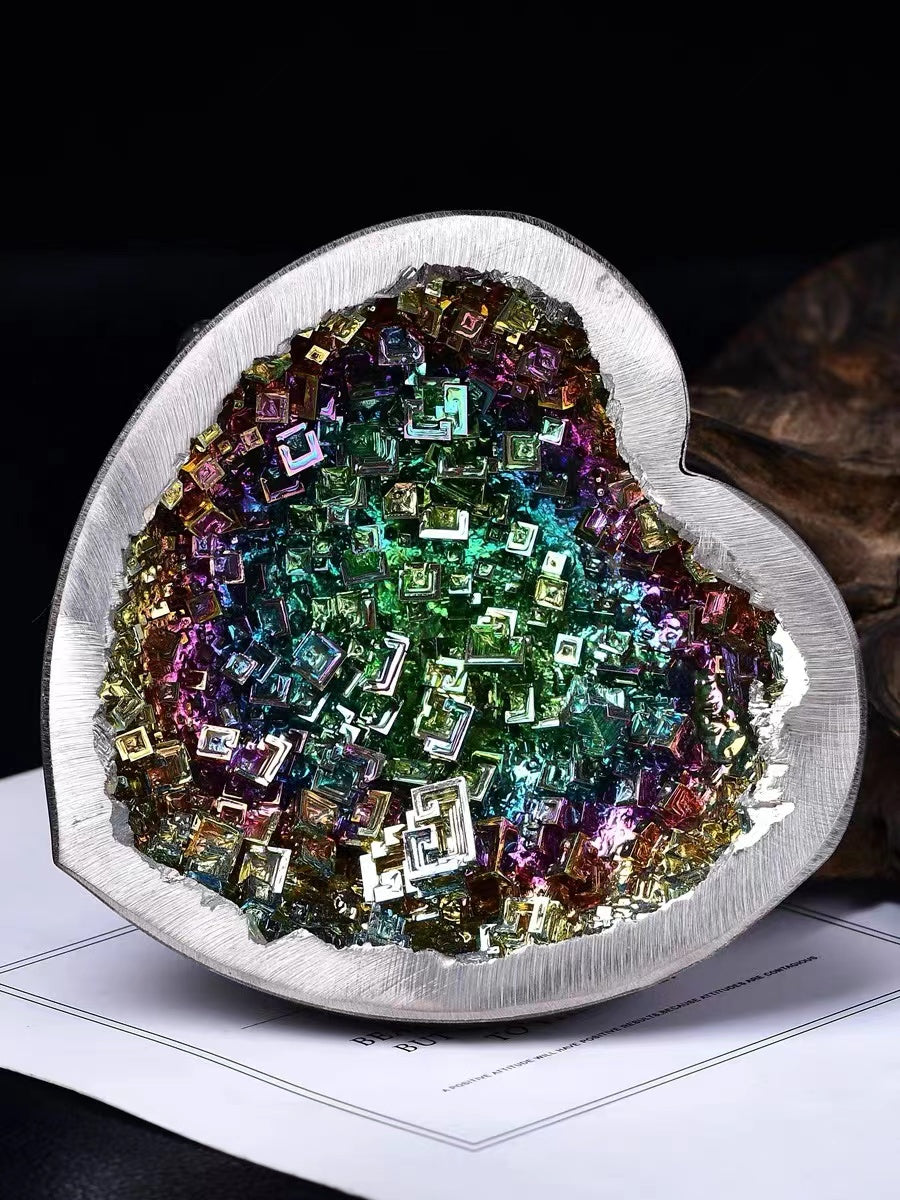 1 Pcs Bismuth crystal metal crystal ore primitive petrochemical elements Collection specimen mineral natural crystal home decoration