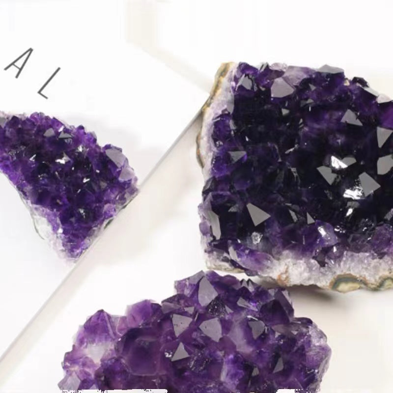 1pcs Manufacturers wholesale natural amethyst cluster amethyst block amethyst hole piece display mineral specimens