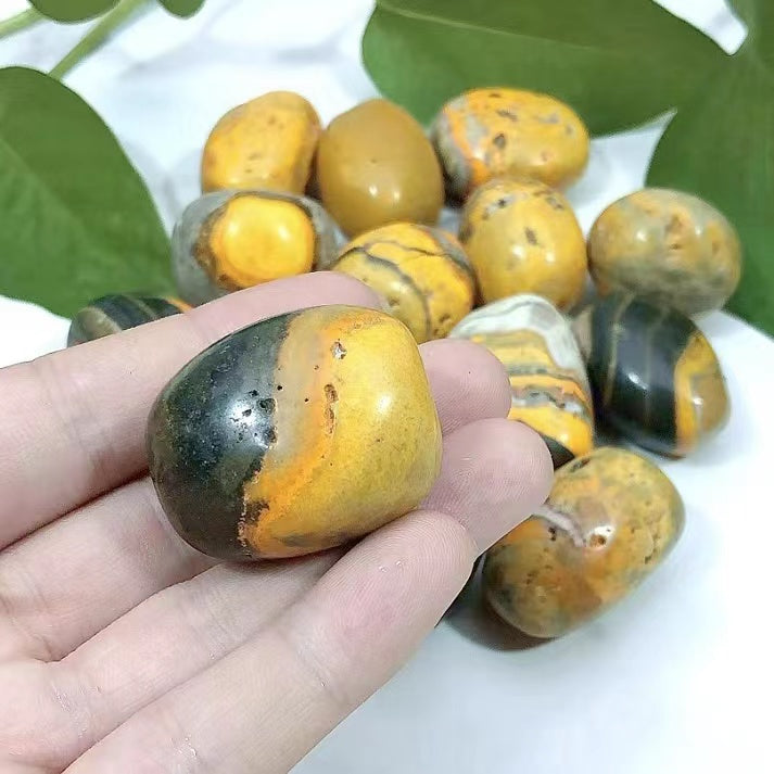 Natural bumblebee jasper stone 2-3CM tomble large grain decoration crystal stone degaussing stone fish tank flower pot landscape ornamental stone decoration