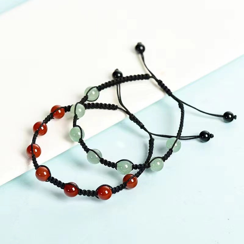 1 PCS Natural crystal various materials 8mm beads seven beads string stone beaded bracelet