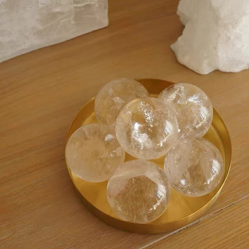 Natural crystal sphere clear quartz sphere decoration raw stone polishing