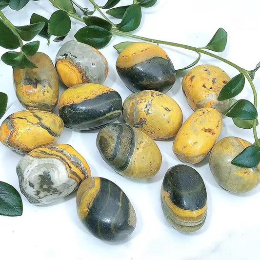 Natural bumblebee jasper stone 2-3CM tomble large grain decoration crystal stone degaussing stone fish tank flower pot landscape ornamental stone decoration