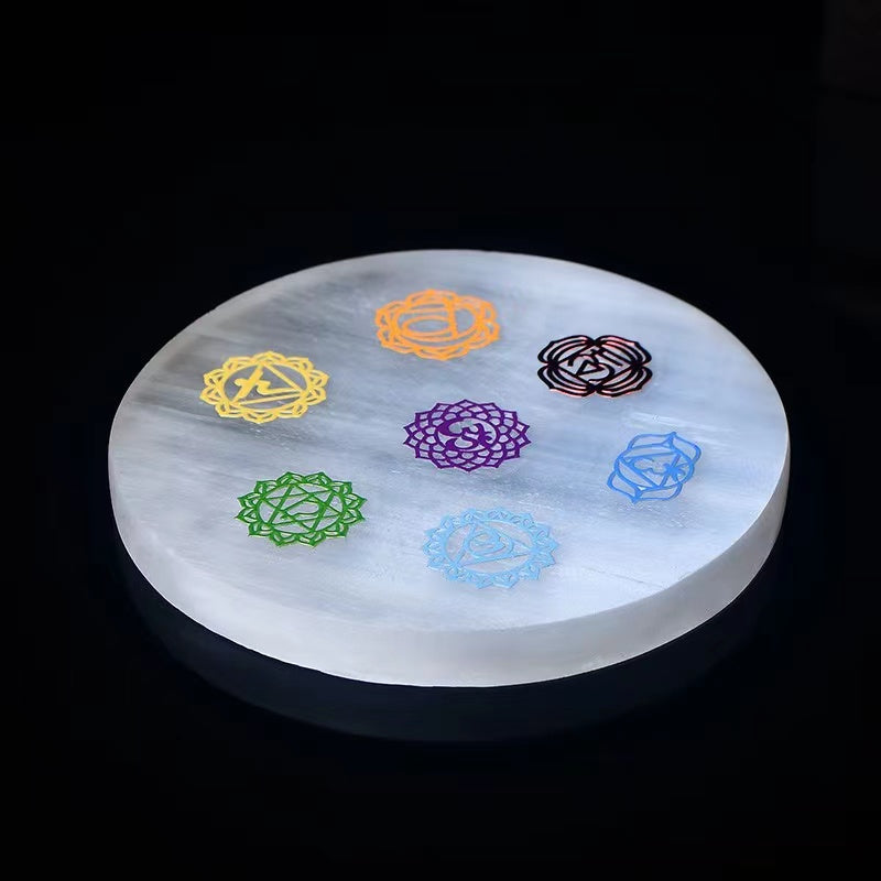 1 Pcs Natural Crystal selenite dish chassis Craft Crystal Project Feng Shui home decor gift