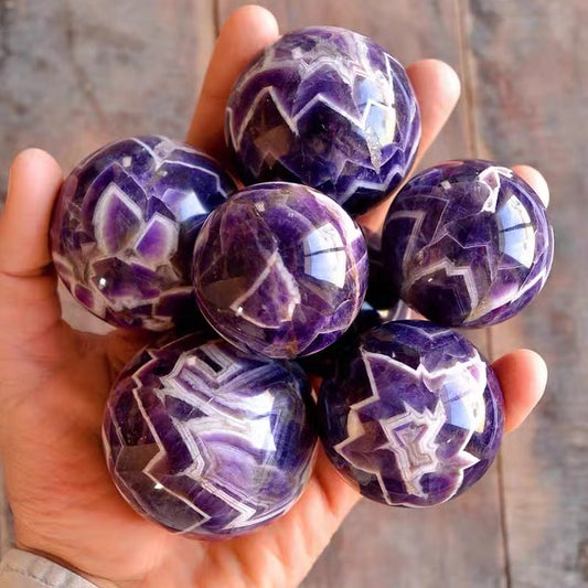 Natural crystal sphere dream amethyst sphere decoration raw stone polishing