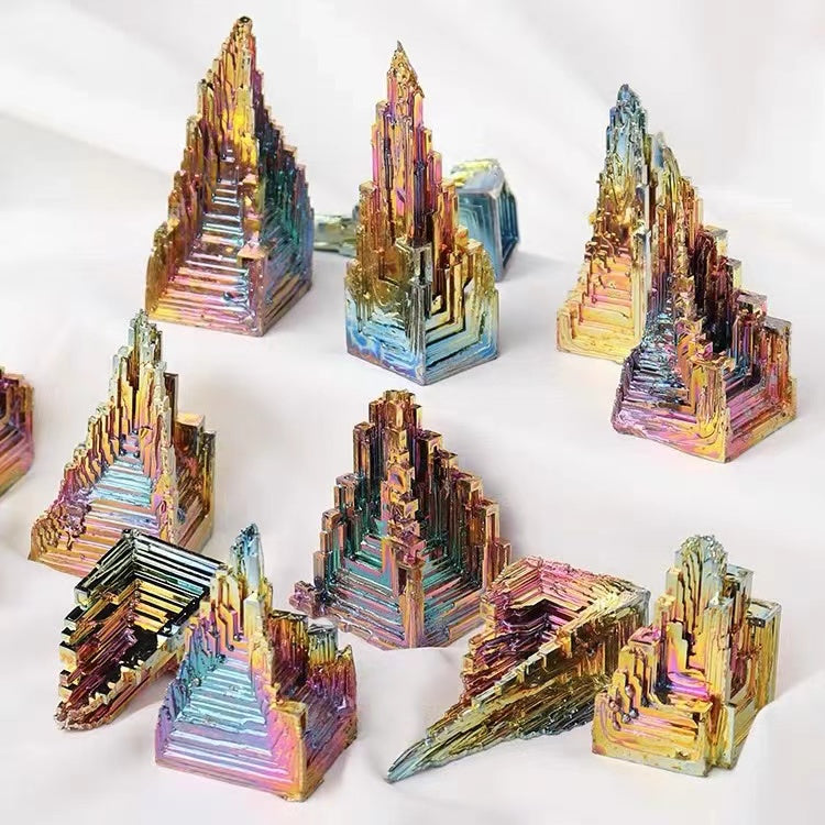 1 Pcs Bismuth mineral raw stone Bismuth crystal mineral chemical element colorful ore decorative metal ore standard stone decoration