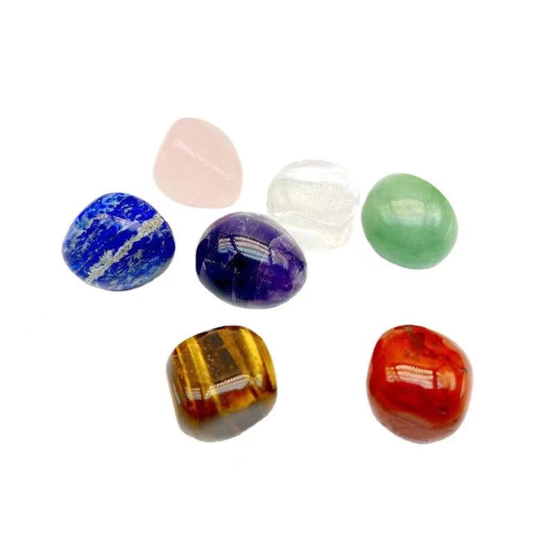 Natural crystal raw stone seven color gem polishing with Chakela set decoration