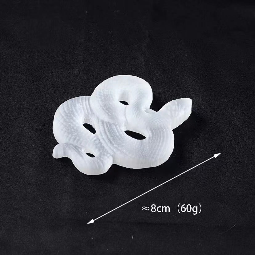 1 Pcs Natural crystal transparent selenite snake  crafts