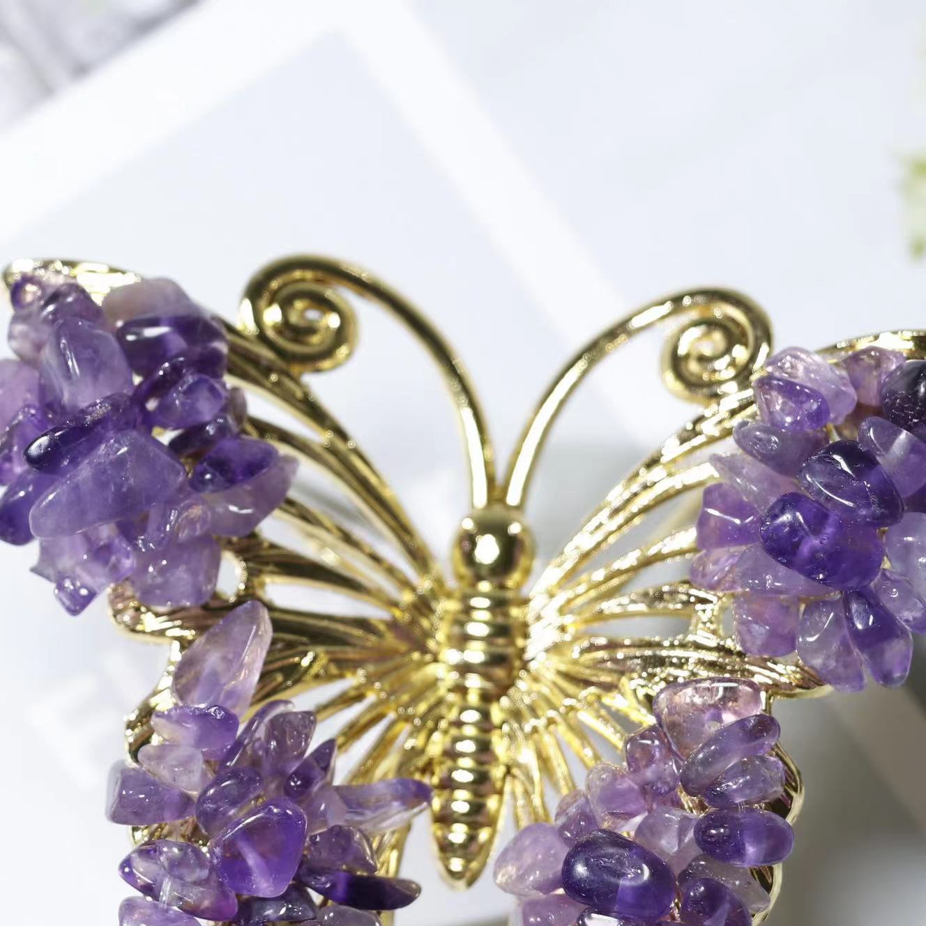 1PCS Creative crystal gravel butterfly ornaments crafts