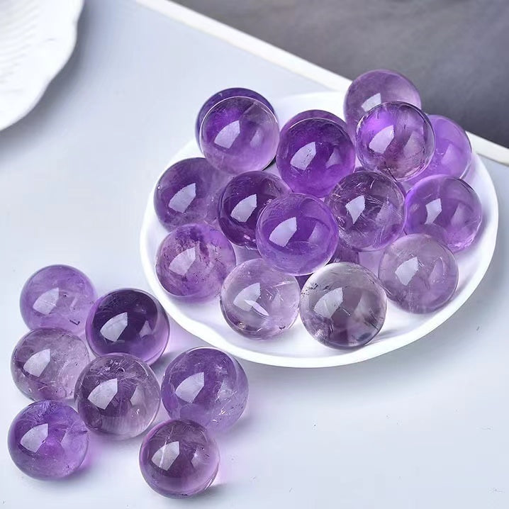 Natural crystal sphere amethyst sphere decoration raw stone polishing