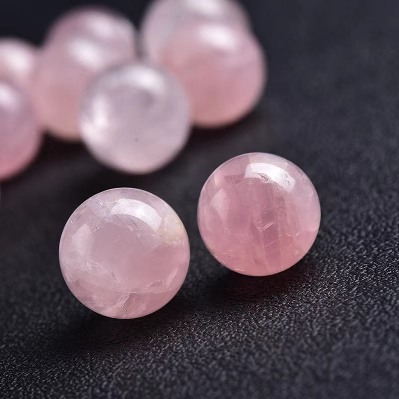 Natural crystal sphere rose quartz sphere decoration raw stone polishing