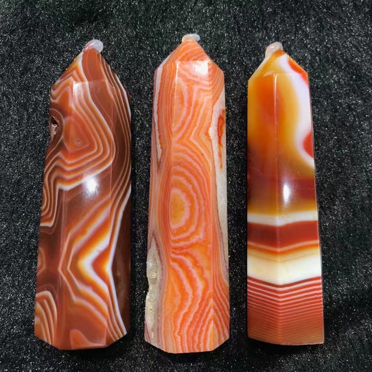 1 pcs Natural carnelian tower symbiotic hexagonal ornament single pointed living room office