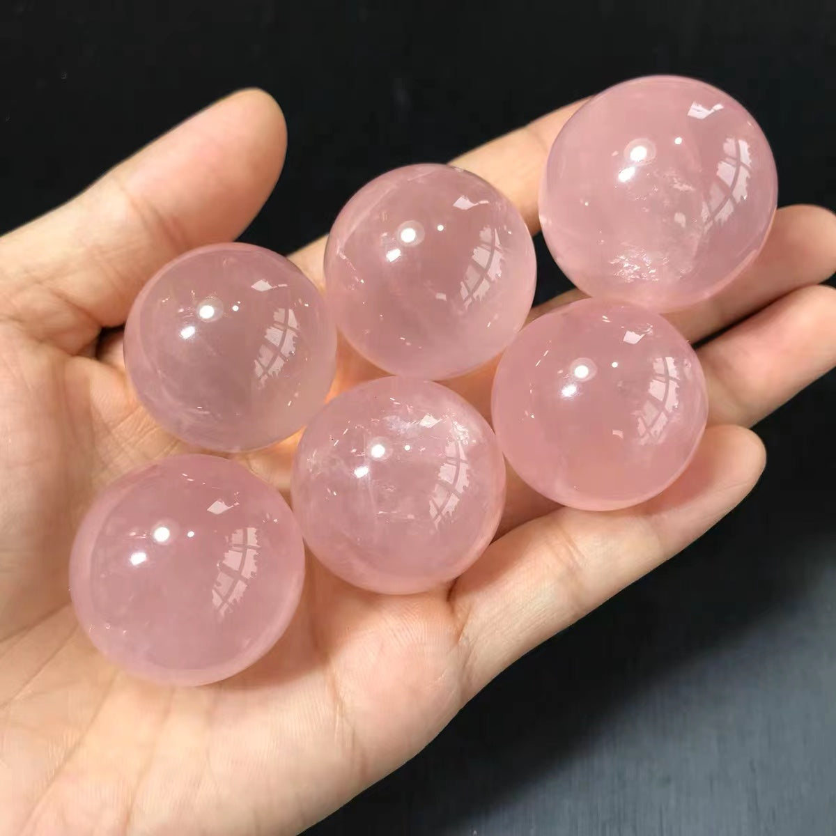 Natural crystal sphere rose quartz sphere decoration raw stone polishing