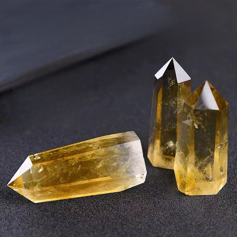 1 Pcs Natural citrine tower decoration home office crystal ornaments