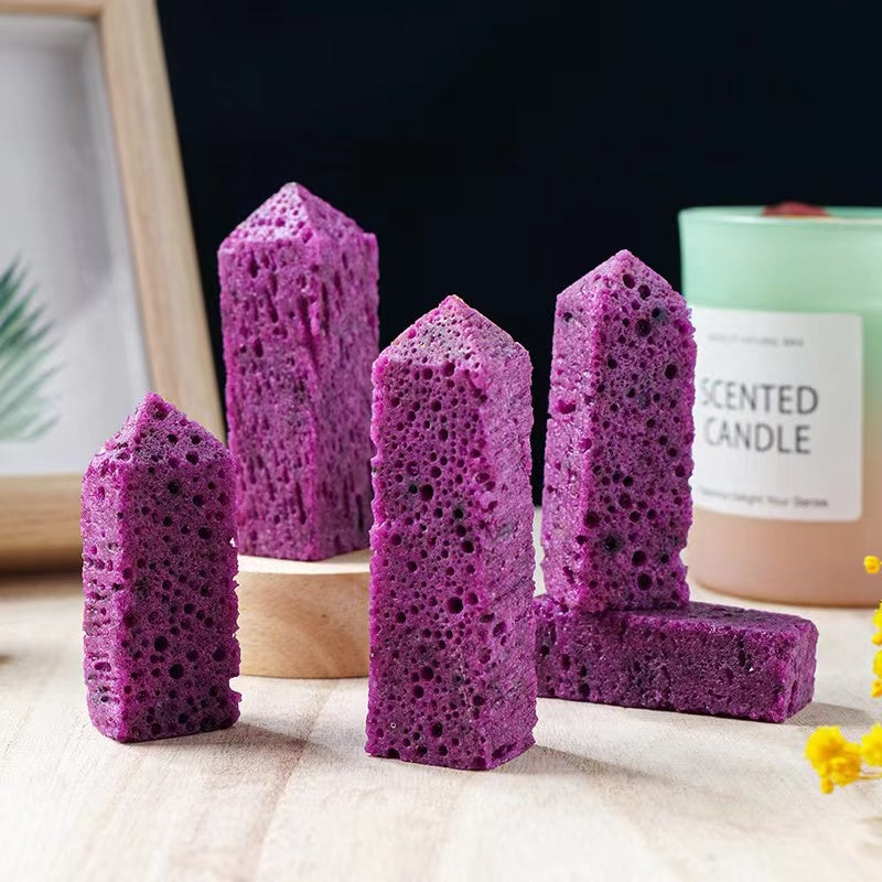 1 Pcs Natural crystal column ruby single-pointed four-sided column decoration raw stone tower ore specimen home tabletop decoration