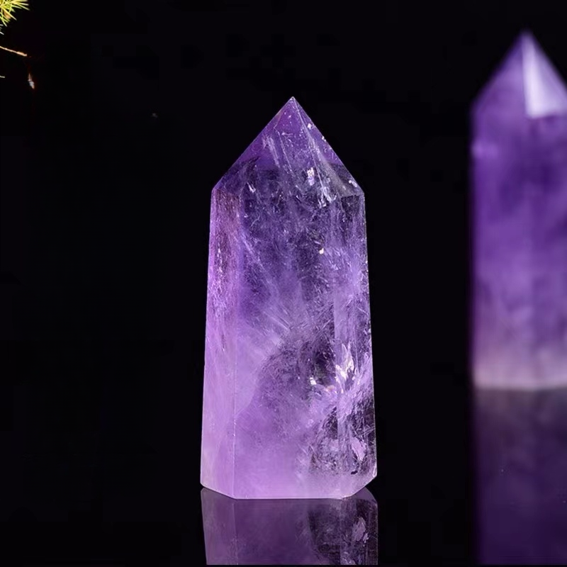 1 Pcs Natural amethyst tower decoration home office crystal ornaments