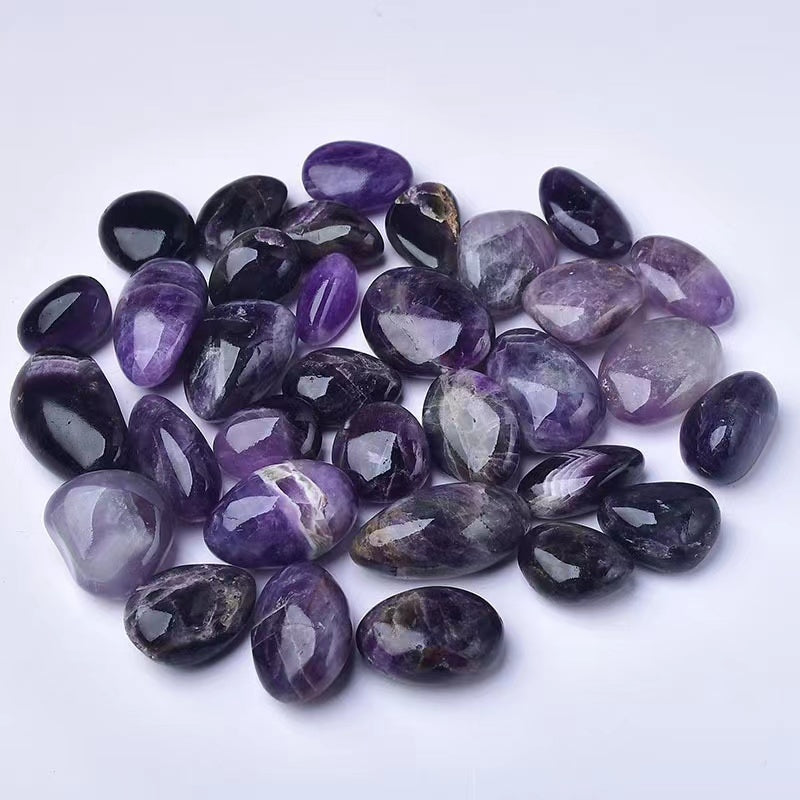 Natural crystal  polished rolling 2-3CM stone a variety of materials amethyst Green aventurine crystal original stone fragrance stone decoration