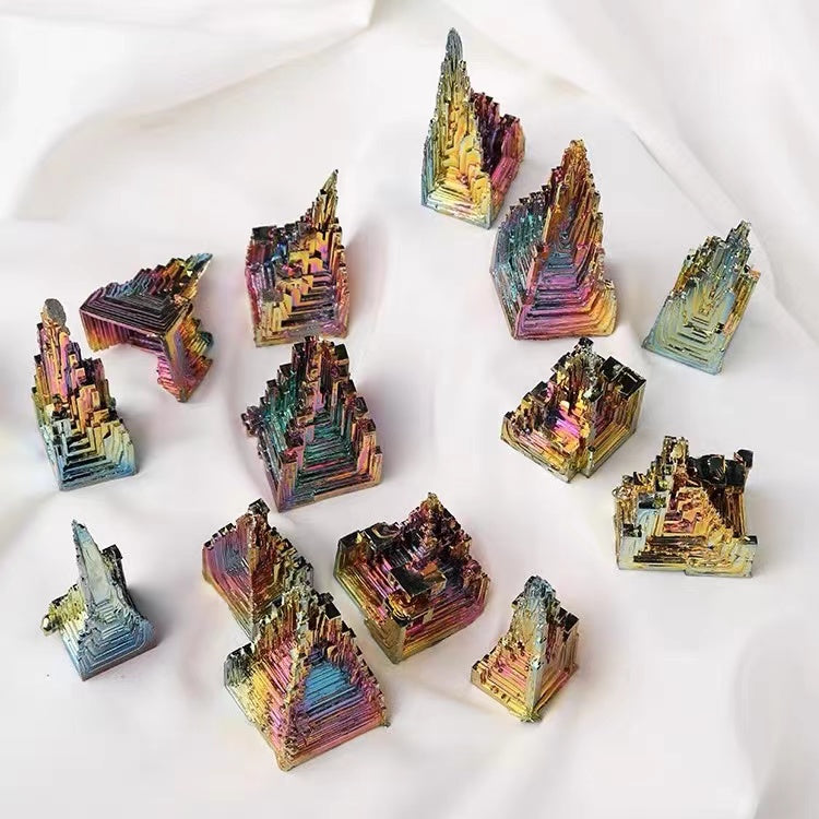 1 Pcs Bismuth mineral raw stone Bismuth crystal mineral chemical element colorful ore decorative metal ore standard stone decoration