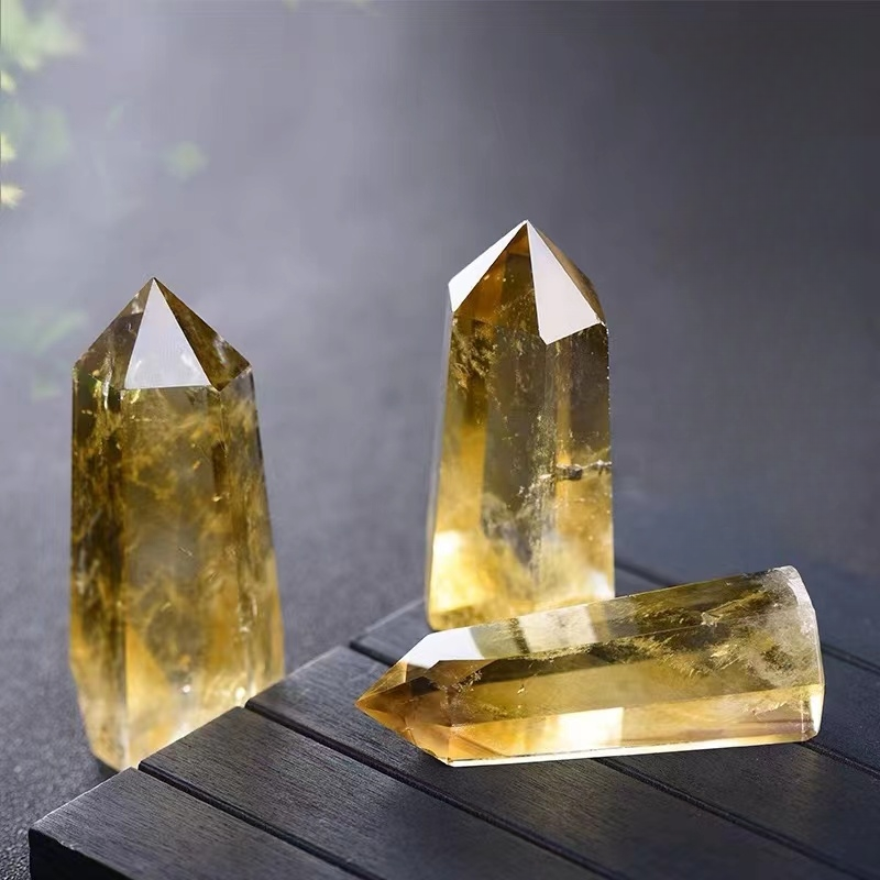 1 Pcs Natural citrine tower decoration home office crystal ornaments