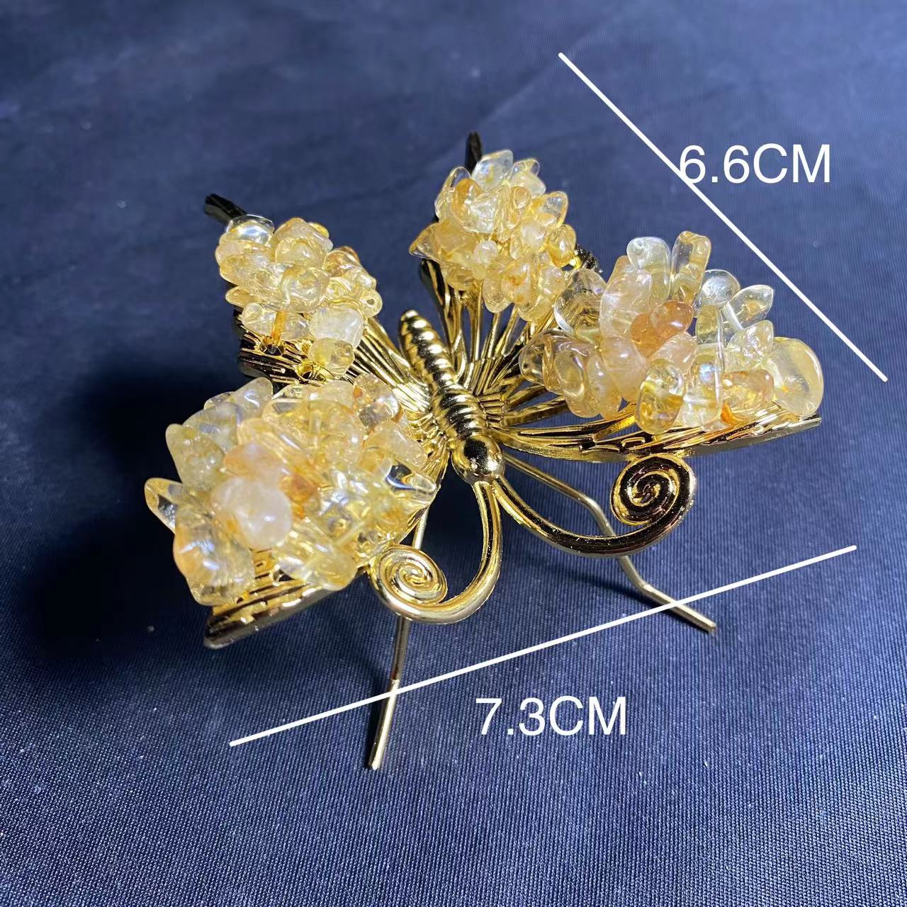 1PCS Creative crystal gravel butterfly ornaments crafts