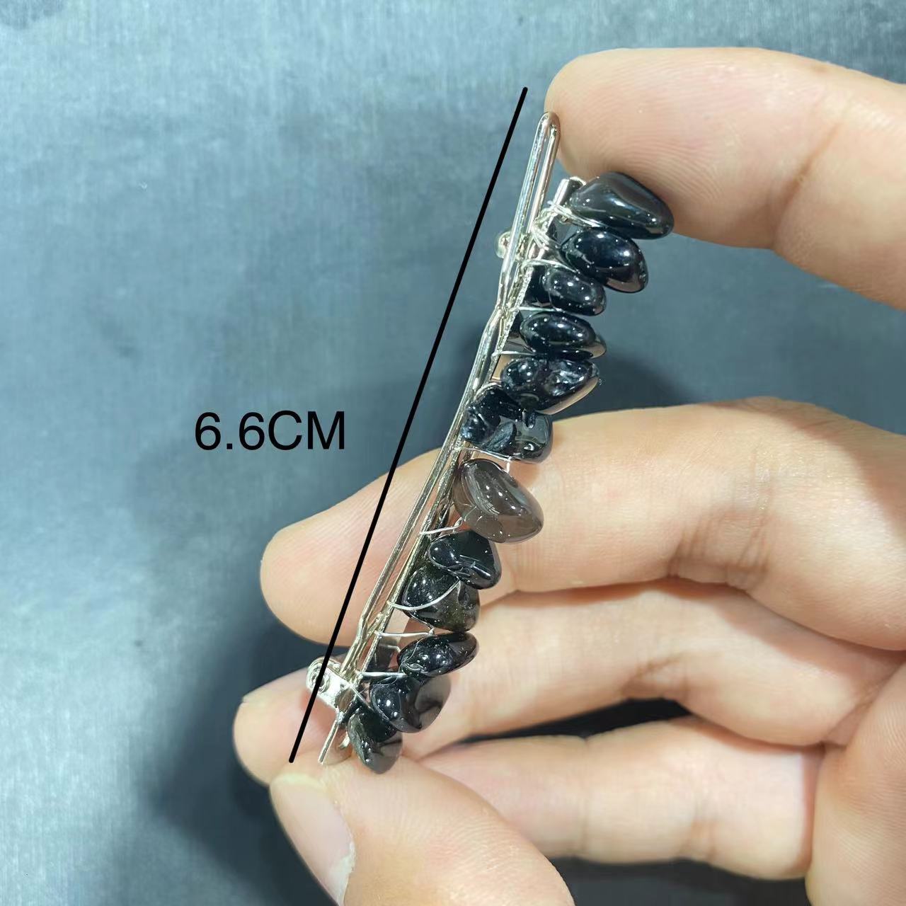 1PCS Crystal gravel hair clip